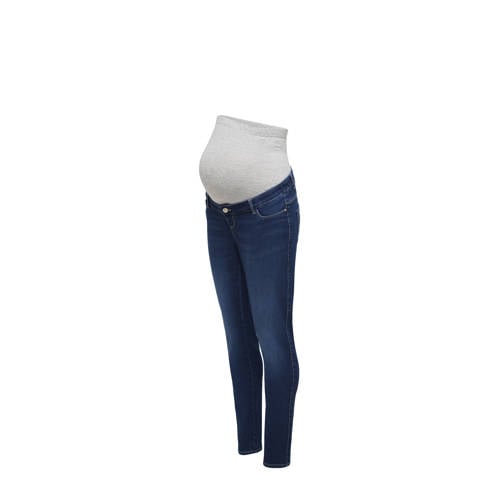 ONLY MATERNITY high waist zwangerschapskleding skinny jeans medium blue denim Blauw - maat XXL-32 afbeelding
