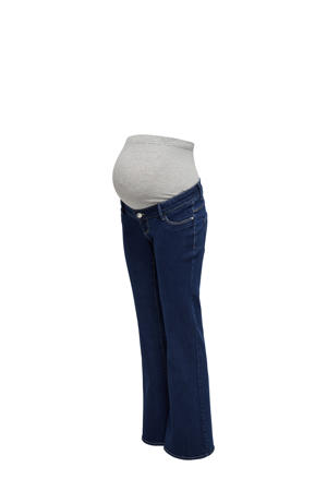 high waist zwangerschaps flared jeans dark blue denim