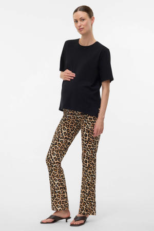 flared high waist zwangerschaps legging bruin