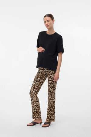 flared high waist zwangerschaps legging bruin