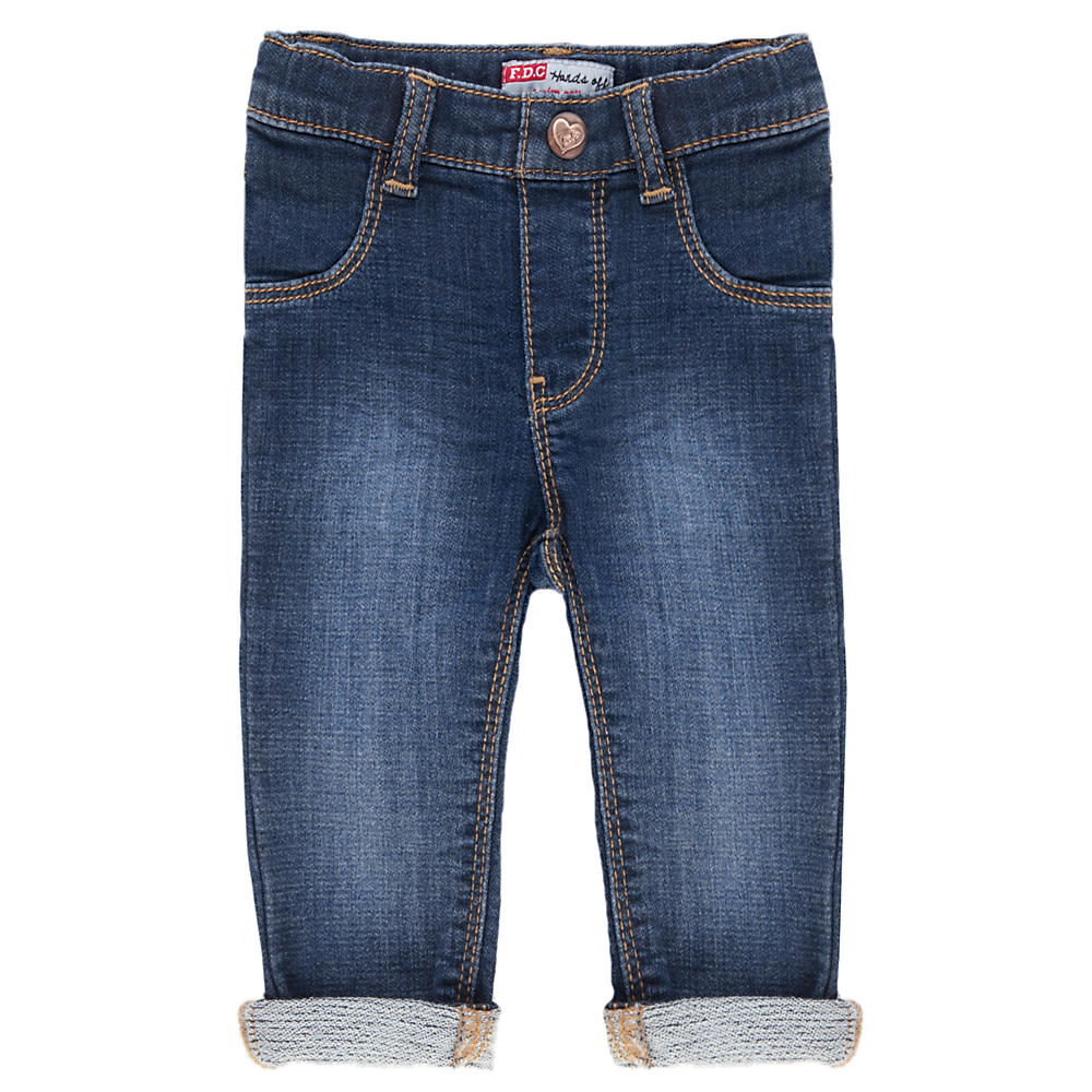 Blauwe meisjes Feetje slim fit jog met regular waist, elastische tailleband en effen