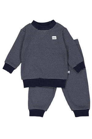 Wafel pyjama  royal blue/wit