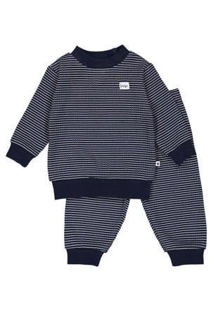 Wafel pyjama royal blue/wit