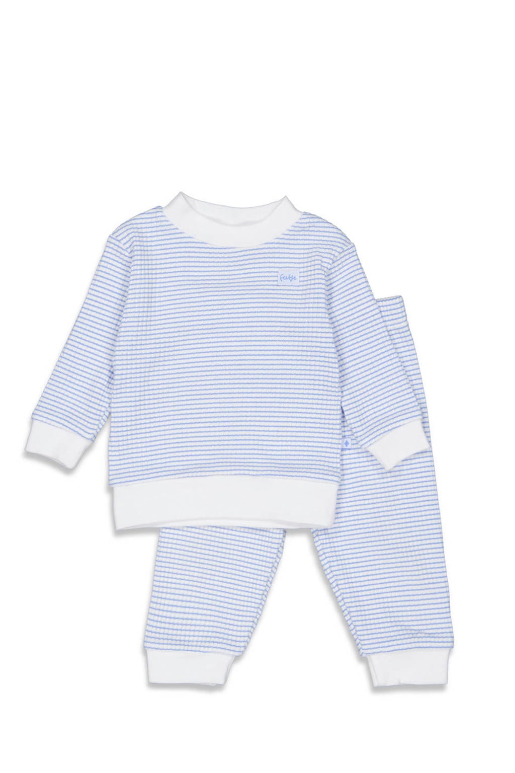 Feetje Wafel pyjama lichtblauw/wit