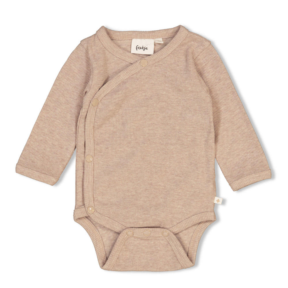 Feetje wikkelromper The Magic is in You taupe melange