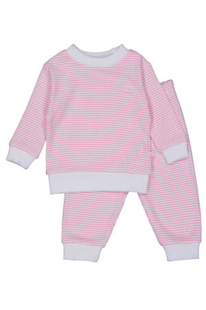 Wafel pyjama roze/wit