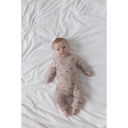 Feetje boxpak Boat beige Jongens Stretchkatoen Ronde hals All over print