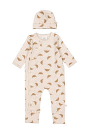 thumbnail: Feetje geschenkset boxpak + muts met all over print offwhite/bruin