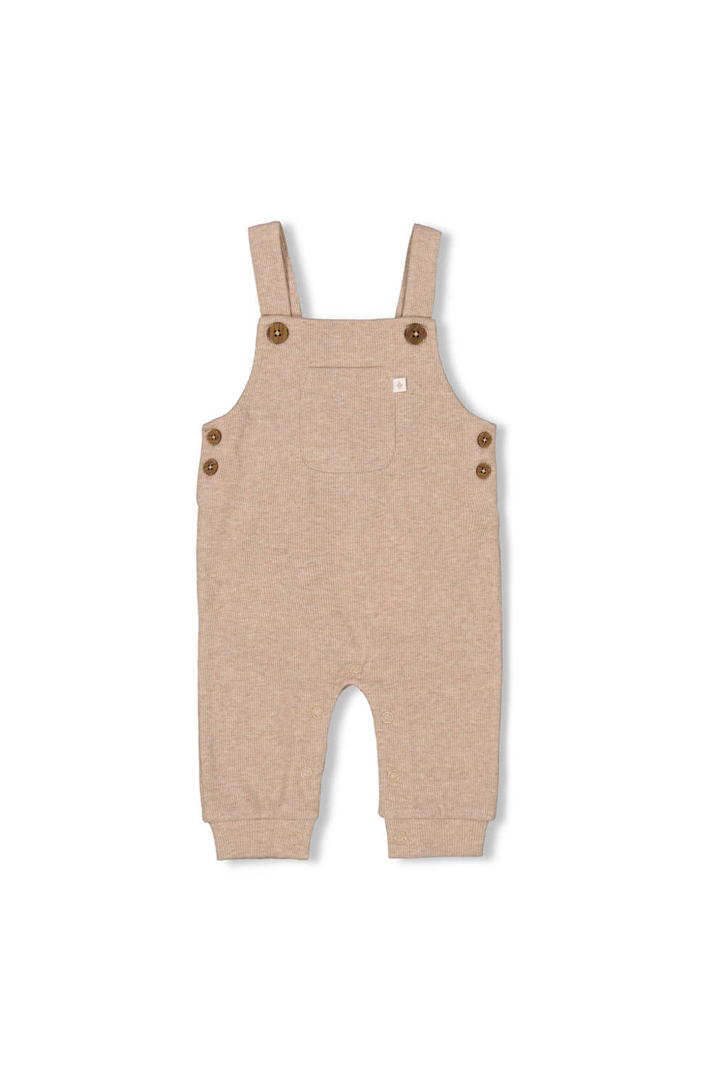 Taupe jongens en meisjes Feetje slim tuinbroek van katoen met effen
