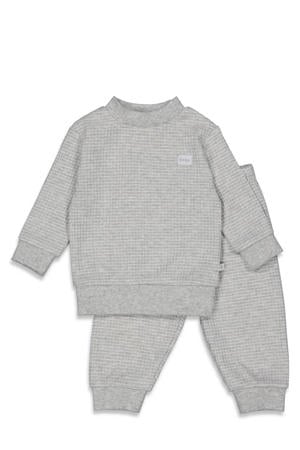 Wafel pyjama grijs melange
