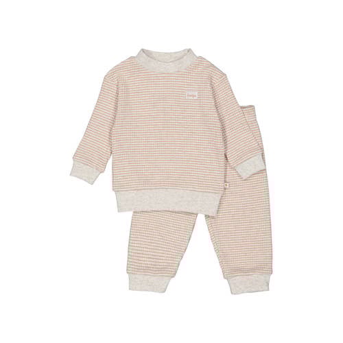 Feetje Wafel pyjama stroopwafel/wit Bruin Jongens/Meisjes Katoen Ronde hals