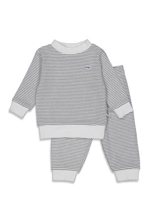   Wafel pyjama marine/wit
