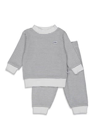 Wafel pyjama marine/wit
