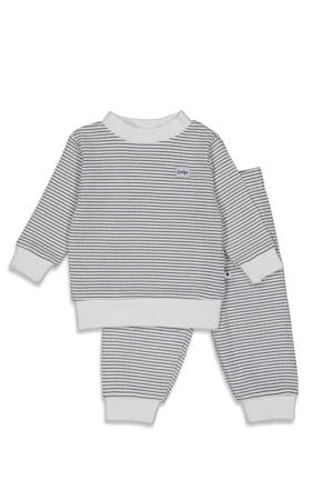   Wafel pyjama marineblauw/wit