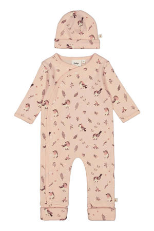 geschenkset boxpak + muts met all over print roze