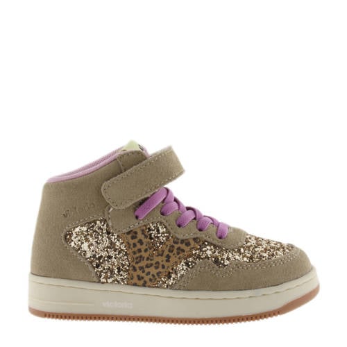 Victoria Bruin Meisjes Suede Meerkleurig - maat 35 Sneakers - glitter afbeelding
