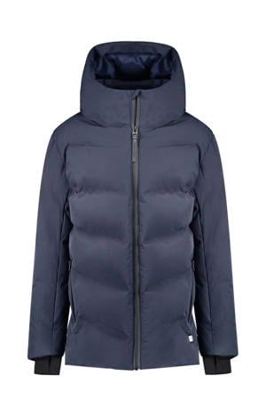gewatteerde jas donkerblauw