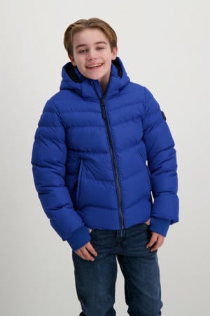 gewatteerde jas blauw
