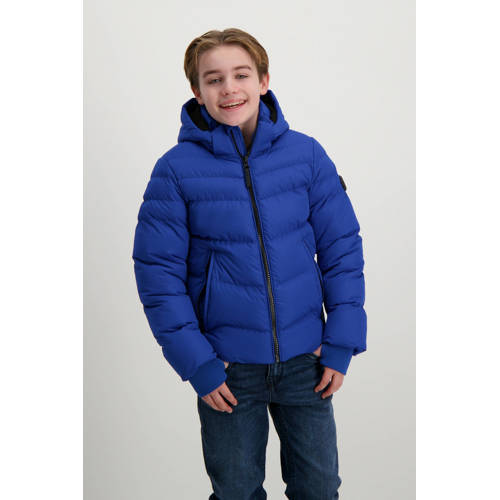 Cars gewatteerde jas blauw Jongens Polyester Capuchon Effen - maat 128 afbeelding