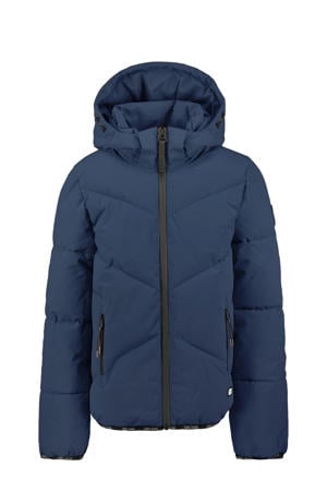 gewatteerde jas donkerblauw
