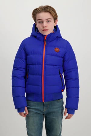 gewatteerde jas blauw
