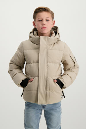 gewatteerde jas beige