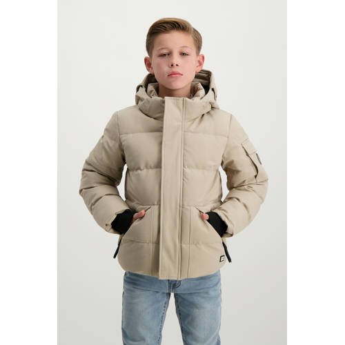 Cars gewatteerde jas beige Jongens Polyester Capuchon Effen - maat 128 afbeelding