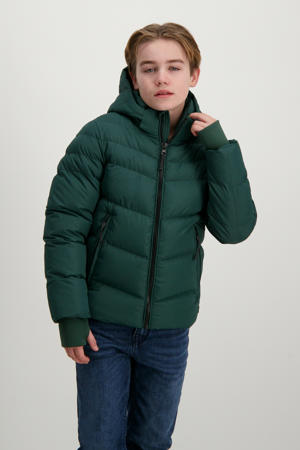 gewatteerde jas donkergroen