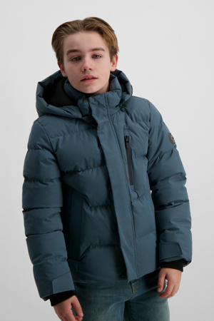 gewatteerde jas blauw