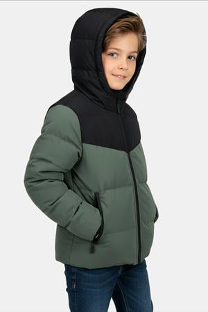 gewatteerde jas groen