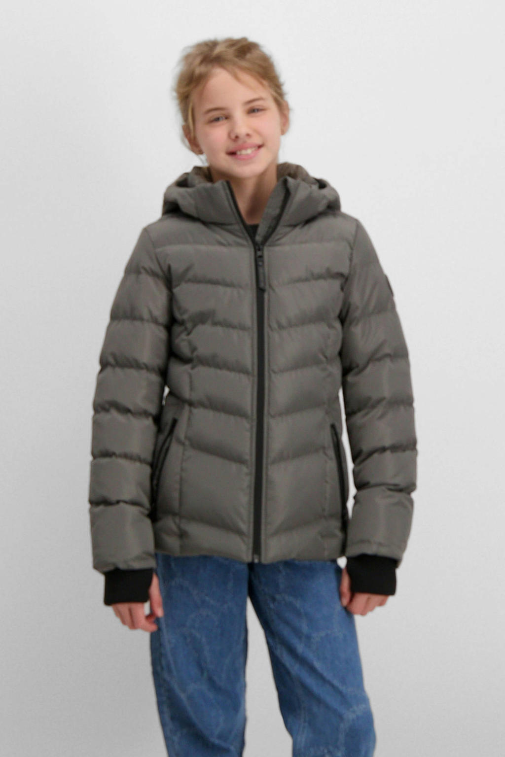 KIDS ONLY MINI quilted gewatteerde winterjas KMGNINA donkergroen KIDS ONLY MINI quilted gewatteerde winterjas KMGNINA donkergroen