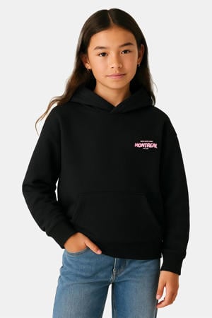 hoodie met backprint zwart