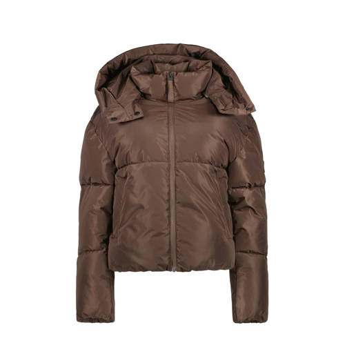 Cars gewatteerde jas bruin Meisjes Polyester Capuchon Effen - maat 152 afbeelding