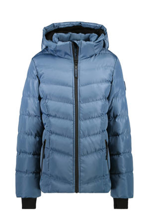 gewatteerde jas blauw