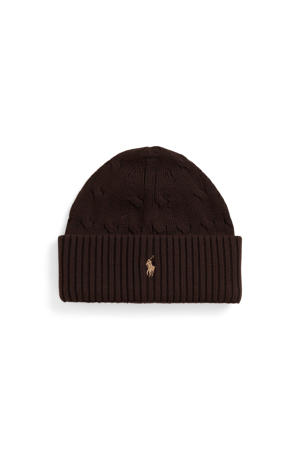 gebreide muts bruin