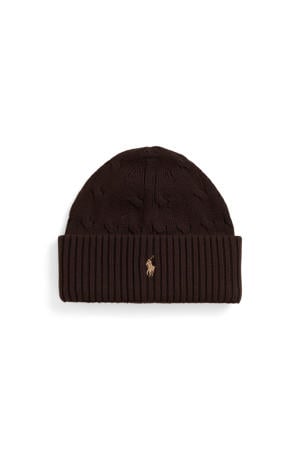 gebreide muts bruin