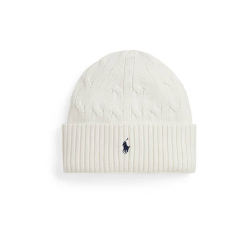 Polo Ralph Lauren gebreide muts wit Jongens Katoen Logo