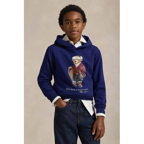 POLO Ralph Lauren sweater blauw Jongens Katoen Capuchon Printopdruk - maat 188 afbeelding