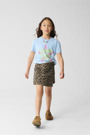 thumbnail: Blauwe meisjes Shoeby T-shirt van katoen met grafische print, korte mouwen en ronde hals