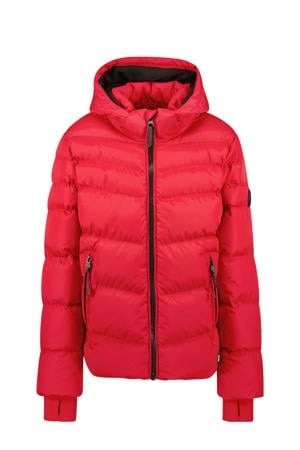 gewatteerde jas rood