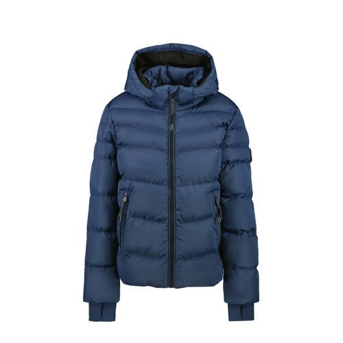 Little Cars gewatteerde jas donkerblauw Jongens Polyester Capuchon Effen