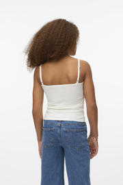 thumbnail: Witte meisjes VERO MODA GIRL spaghettitop van stretchkatoen met effen en spaghettibandjes