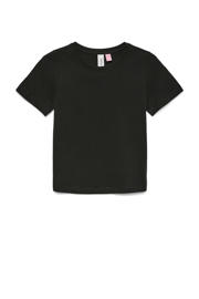 thumbnail: Zwarte meisjes VERO MODA GIRL T-shirt van katoen met effen, korte mouwen en ronde hals