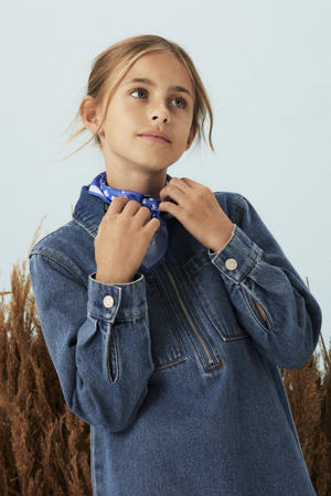 denim A-lijn jurk medium blue denim