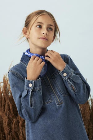 denim A-lijn jurk medium blue denim