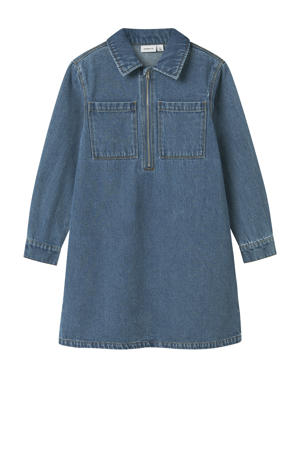 denim A-lijn jurk medium blue denim