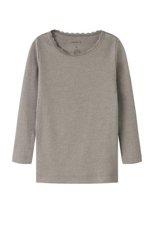 longsleeve rib gebreid grijs