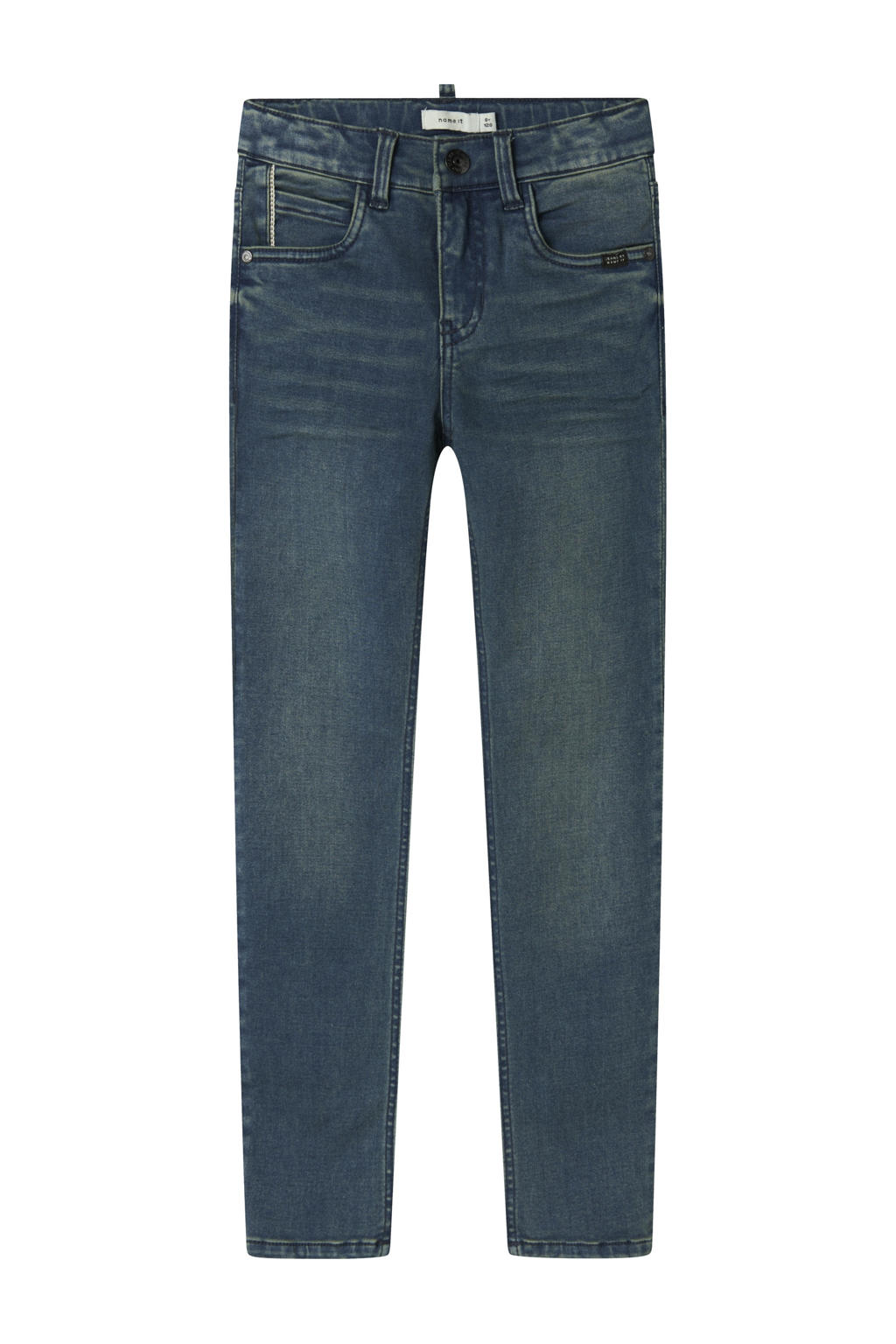 Dark blue denim jongens NAME IT KIDS slim fit jeans vintage dark blue van viscose met effen