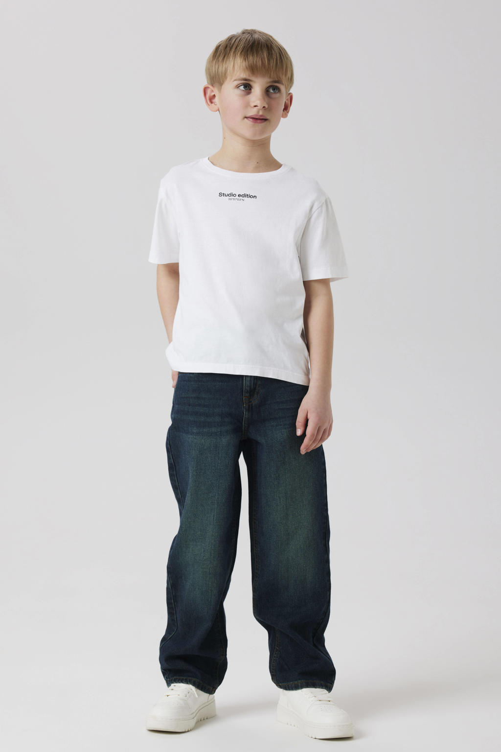 Dark blue denim jongens NAME IT KIDS straight fit jeans vintage dark blue van denim met effen