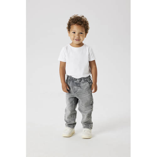 NAME IT MINI loose fit jeans grey denim Grijs Jongens Stretchdenim Effen - maat 128 afbeelding